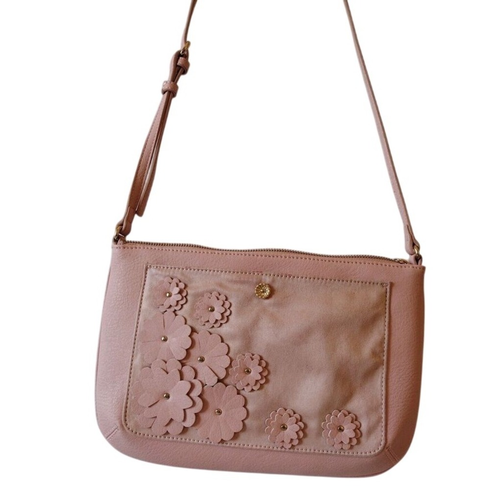 Lauren Conrad Crossbody Shoulder Bag Woman Floral Embellishments Gold‎ Details